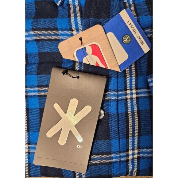 FOCO (NEW) Dallas Mavericks NBA Mens Wordmark Flannel Shirt Size XL - Picture 4 of 5